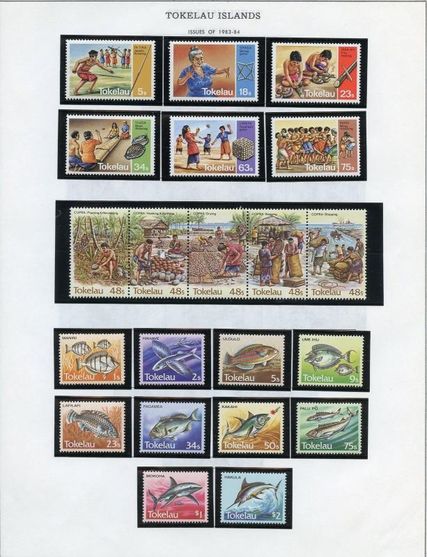 TOKELAU SELECTION OF MINT NEVER HINGED ON ALBUM PAGES AS SHOWN