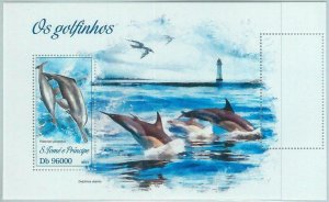 M1627 - S TOME & PRINCIPE, ERROR, 2013, MISPERF SHEET: Dolphins