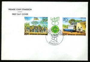 Central Africa  Scouting and UPU (1985) FDC