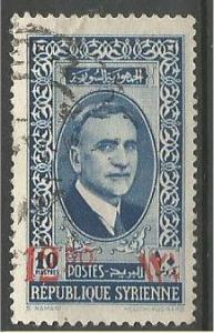 SYRIA, 1943, used 12.50p on 10p President Hashem, Scott 269