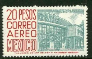 MEXICO C268a $20Pesos 1950 Def 8th Issue Fluorescent GLAZED MINT, NH. VF.