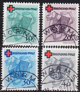 GERMANY Alliiert Franz. Zone [RheinlPfalz] MiNr 0042-45 A ( O/used )