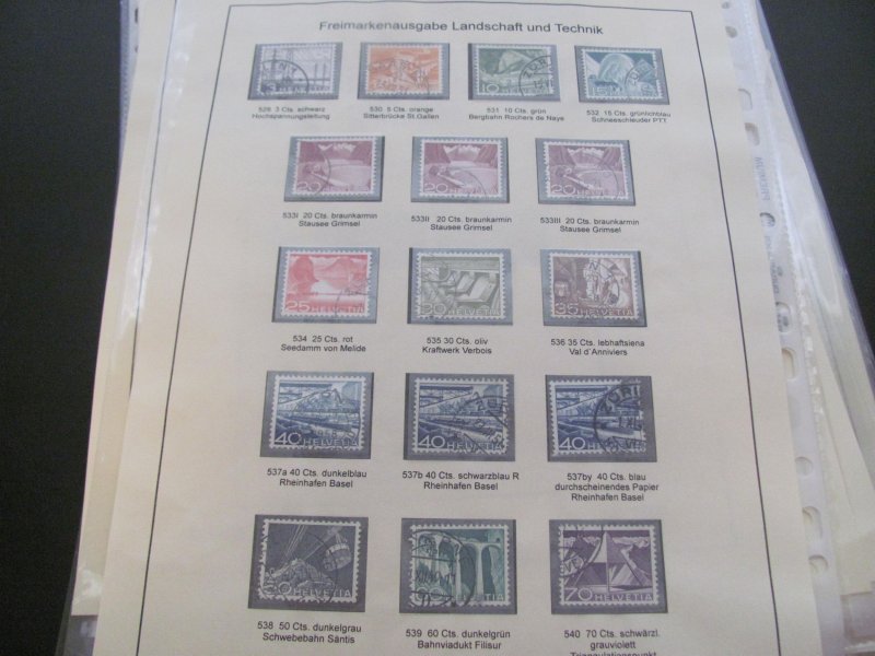 SWITZERLAND USED STAMPS & COVERS COLL. ON PAGES 1930-2005 $2K-$3K CAT. XF (191)