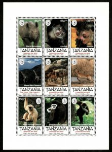 Tanzania 1995 - Sierra Club, Celebrate the Wild - Sheet of 9v - Scott 1327 - MNH