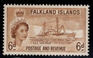 Falkland  Islands Scott 125 MNH** 1955 QE2 MSS Biscoe stamp