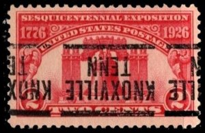 1926 US Scott #- 627 2 Cents Sesquicentennial Exposition Knoxville Precancel