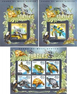 t3, Sierra Leone MNH stamps Fauna of West Africa 2015 Turtles