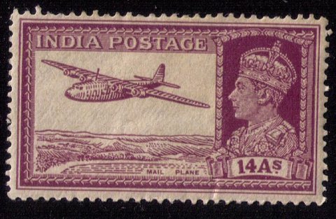 INDIA  Mi 167 UNUSED,MINT HINGED AIRPOST KGV 14As VF