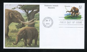 US 3079 Prehistoric Animals - Mastodon UA Mystic cachet FDC