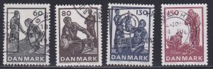 Denmark # 593-596, Danish Glass Blowers, Used, 1/2 Cat.