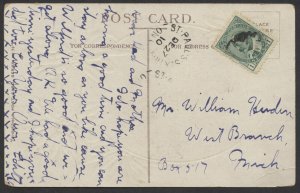 1910 St Paul's Station (Perth) Ont Split Ring Postmark On Christmas Post Card