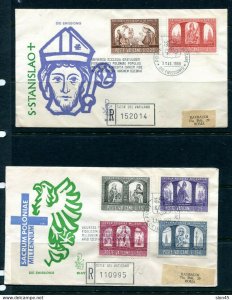 Vatican City 1966 2 Register  FDC Sc 433-8 to Roma 11643