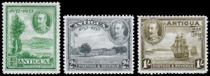 Antigua Scott 67, 70, 74 (1932) Mint H VF, CV $33.00 M