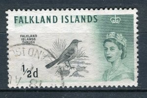 FALKLANDS; 1960s early QEII Birds issue fine used 1/2d. value