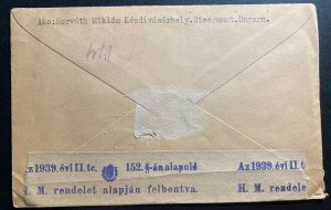 1941 Hungary Censored Cover To Lucerne Switzerland