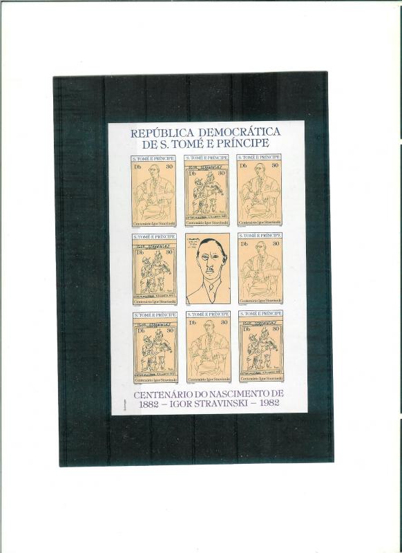 S.Tome & Principe - PABLO PICASSO - IGOR STRAVINSKI - imperf. - Michel 48 Eur.