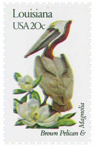 1982 20c State Birds & Flowers, Louisiana, Pelican, Magnolia Scott 1970 Mint NH