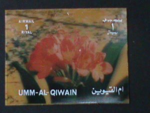​UMM AL QIWAIN-3D STAMP-COLORFUL BEAUTIFUL LOVELY FLOWER-MNH VF LAST ONE