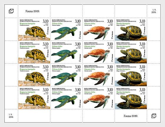 Stamps Bosnia and Herzegovina Mostar 2019 - Fauna - Sheet.