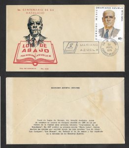 SE)1974 MEXICO COVER FIRST DAY, 1ST CENTENARY OF THE BIRTH OF MARIANO AZUELA