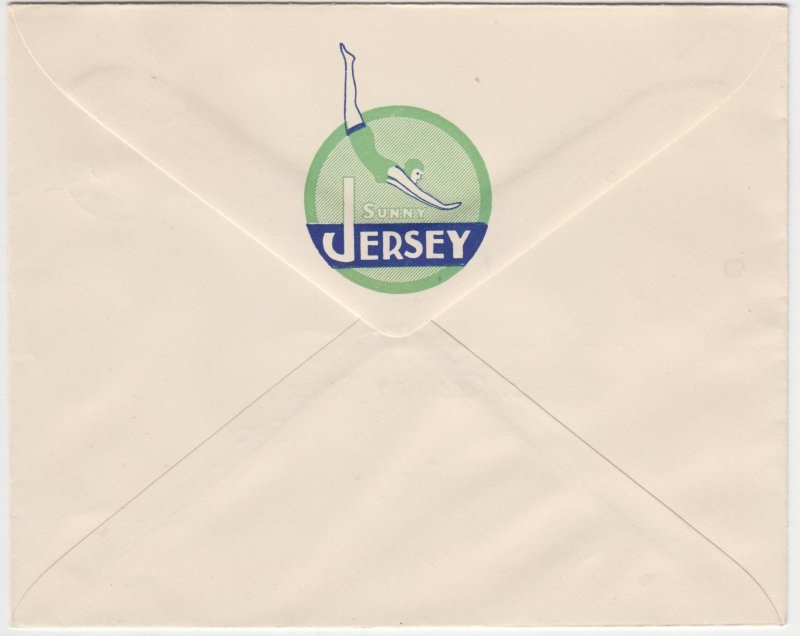 1943 Jersey 1½d Pictorial, on FDC with 'Sunny Jersey' logo, dated ...