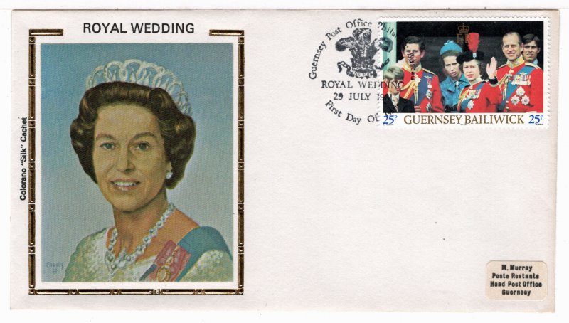 Guernsey - FDC - Royal Wedding - Family - # 226 - Colorano Silk Cachet - QEII