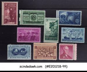 UNITED STATES USA - 1955 COMMEMORATIVE STAMPS SCOTT#1064-72 9V COMPLETE MNH