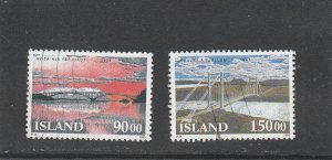 Iceland  Scott#  766-767  Used  (1993 Bridges)