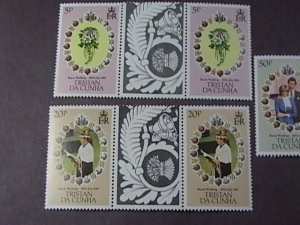 TRISTAN da CUNHA # 294-296-MINT/NH-COMPLETE SET OF CROSS GUTTER PAIRS--1981(#1)