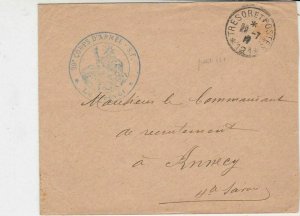 France WW1 French Military 1917 Tresor Et Postes Slogan No 121 Cover Ref 30975