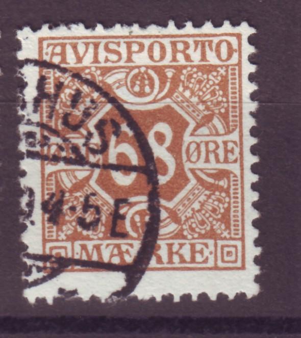 J16641 JLstamps 1907 denmark perf 13 used #p7 newspaper stamp $40.00 scv