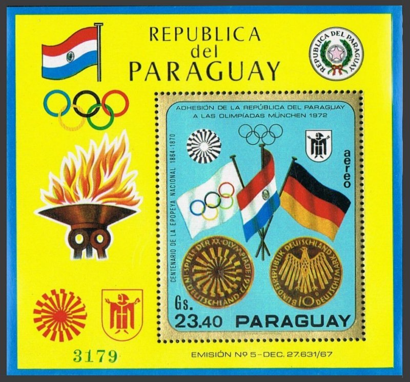 Paraguay 1262ae-1266,1267-1269,MNH. Olympics Munich-1972.Discus,Cycling,Hurdles,