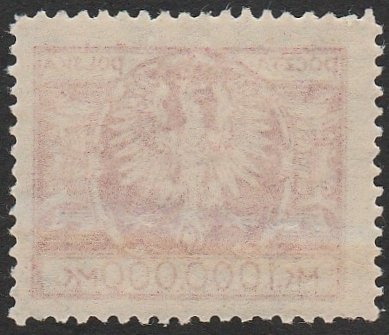 Poland 1924 Sc#213, SG#216 1,00,000m Pink Eagle Arms MINT-XF-OG-LHM.