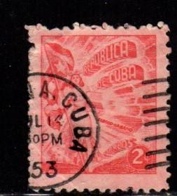 Cuba - #421 Cigar & Flag - Used