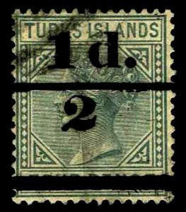 1893 Turks Islands #56 QV Surcharged Wmk 2 - Used - VF - CV$180.00 (ESP#3343)