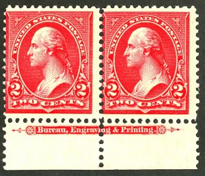 U.S. #267 MINT PAIR OG NH