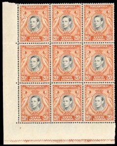 Kenya, Uganda and Tanganyika #74 Cat$86.50+, 1942 20c orange and gray black, ...