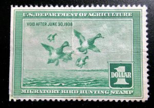 US 1937 Federal Duck Stamp # RW4 Not Signed Used CV $65