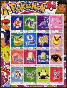 Timor (East) 2001 Pokemon #09 (characters nos 129-144) pe...