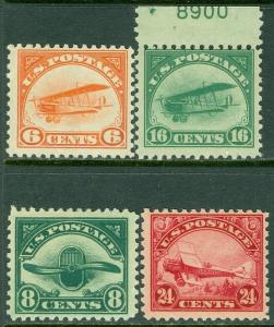 EDW1949SELL : USA 1918-23 Scott #C1-2, 4, 6 Mint Never Hinged. Catalog $430.00.