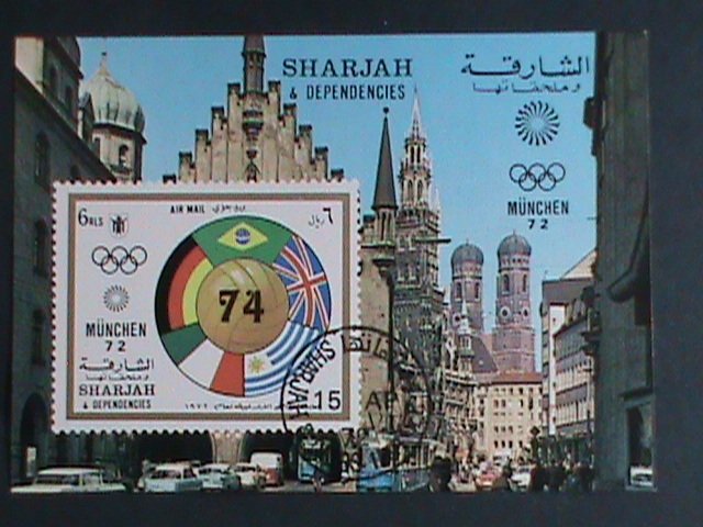 SHARJAH 1972- OLYMPIC GAMES-MUNICH'72-WORLD CUP SOCCER CTO S/S SHEET VERY FINE