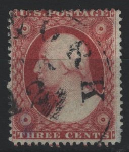 USA Sc#25A Used - Type II, Perf 15.5, F-VFU, part New York CDS - SG27 (var)