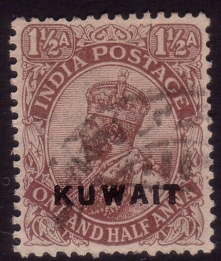 KUWAIT GV ½a opt on India SG3 fine used....................................44962