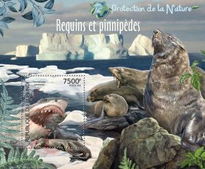 BURUNDI 2012 - Sharks & Pinnipeds S/S. Official issues.