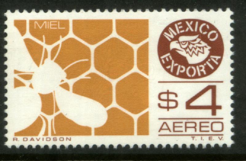 MEXICO Exporta C495 $4P Honey. Unwmk Fosfo Paper 4 MNH