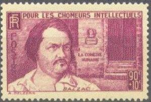 FRANCE B 88 MINT OG 1939 PORTRAIT-HONORE de BALZAC CV $3.50