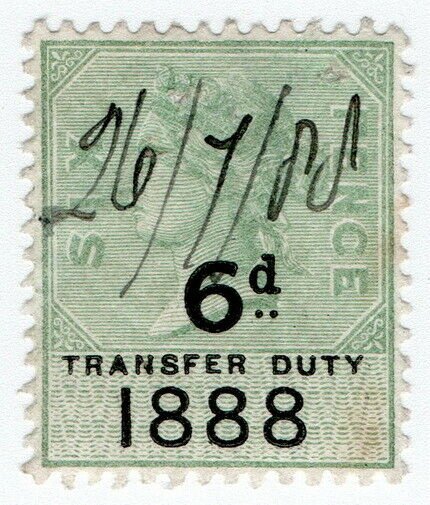 (I.B) QV Revenue : Transfer Duty 6d (1888)