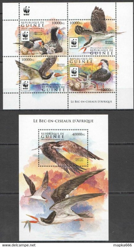 2015 Guinea Wwf Birds Skimmers #11528-11531+Bl2602 ** Nw0565