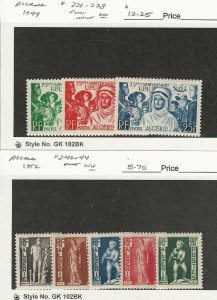 Algeria, Postage Stamp, #226-228 LH, 240-244 Mint NH, 1949-52, JFZ 