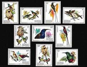 Rwanda Nectar-sucking Birds 10v SG#1141-1150 MI#1214-1223 SC#1130-1139 CV£10+